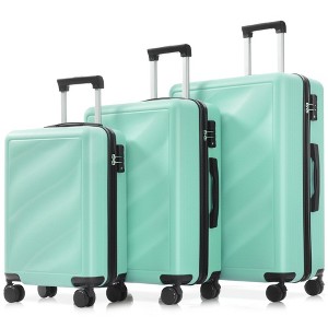Whisen 3-Piece ABS Hardshell Spinner Luggage Set, 20”/24”/28” Suitcase with TSA Lock, Double Wheels and Side Hook - 1 of 4