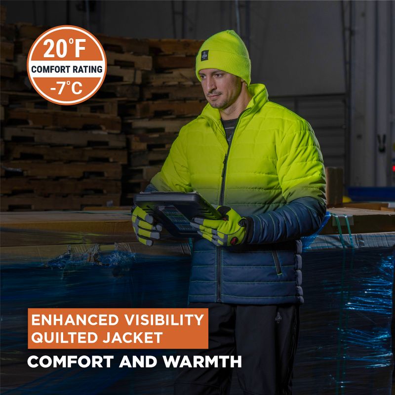 RefrigiWear Enhanced Visibility Quilted Water-Repellent Insulated Jacket, 3 of 8