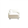 Corduroy Single Sofa with Footstool and Pillow, Deep Seat Lounge Chair for Living Room, Bedroom, Club - 4 of 4