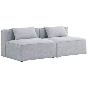Meridian Furniture Cube Grey Durable Linen Modular Sofa