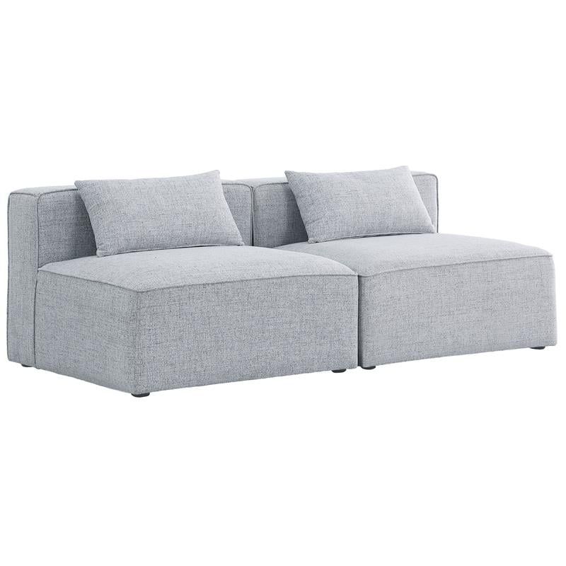 Meridian Furniture Cube Grey Durable Linen Modular Sofa, 1 of 4