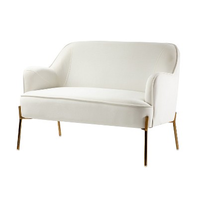 Aida Contemporary Velvet Loveseat Sofa  with Recessed Arms for Living Room and Bedroom and small space| Karat Home