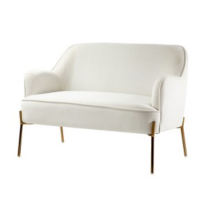 Aida Contemporary Velvet Loveseat Sofa  with Recessed Arms for Living Room and Bedroom and small space| Karat Home - 1 of 4