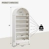71" Shoe Rack with 3 Adjustable Shelves, Wooden 8 Tiers shoe organizer for 24 Pairs Shoe, Vertical Tall Shoe Storage, White - 2 of 4