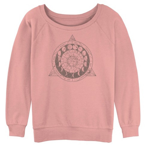 Junior's Women Lost Gods Astrology Moon Phases Wheel Sweatshirt - image 1 of 3