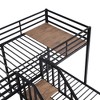 NicBex Twin Bunk Bed Triple with Storage Stairs Metal Rack Bed Frame with Full Length Guardrail for Multiple People, No Spring Box Required - 4 of 4