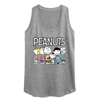 Women's Peanuts Peanuts Crew Graphic Racerback Tank - Heather Grey - 2 X-Large