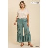 Slickblue Women's Plus Size Lace Trim Wide Leg Pants - Elastic Waist - Casual to Dressy - Lagoon - Size XL-2XL - 2 of 4