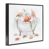 Stupell Industries Flamingo Trio in Nautical Tub Seaside Bathroom White Framed Giclee Art - 3 of 4
