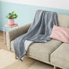 Faux Shearling Reverse Quilted Jersey Throw Blanket Heathered - Room Essentials™ - 2 of 4