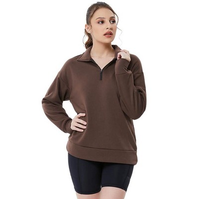 Womens Plus Size Fall Clothes Half Zip Tops Pullover Long Sleeve