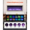 VEVOR 60 inch Electric Fireplace,Three-Sided Glass Wall Mounted Recessed Fire Place with Remote Control,1500W,Adjustable Flame Color Brightness,Black - 4 of 4