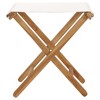 vidaXL Folding Chairs 2 Pcs Patio Stool for Camping Solid Wood Teak and Fabric - Cream White - 3 of 4