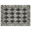 Modern Washable Area Rug, Checkered Leopard Print Floor Cover with Non Slip Backing, Low Pile Stain Resistant Indoor Carpet - 3 of 4