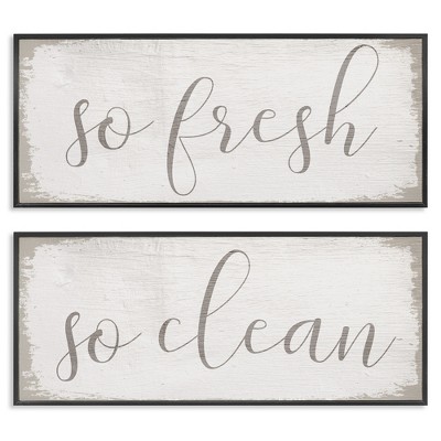 Stupell Industries Rustic White So Fresh So Clean, 30" x 13"