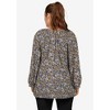 ellos Plus Size Tie Neck Peasant Tunic - 3 of 4