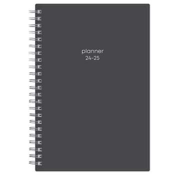 Blue Sky 2024-25 Weekly/Monthly Planner 8.15"x5.83" Wirebound Solid Charcoal