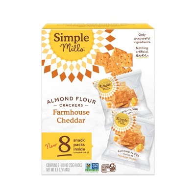 Simple Mills Almond Flour Crackers Farmhouse Cheddar - 6.5oz/8pk