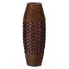 Uniquewise Antique Cylinder Style Floor Vase For Entryway or Living Room, Bamboo Rope, Brown 26" Tall - 3 of 4