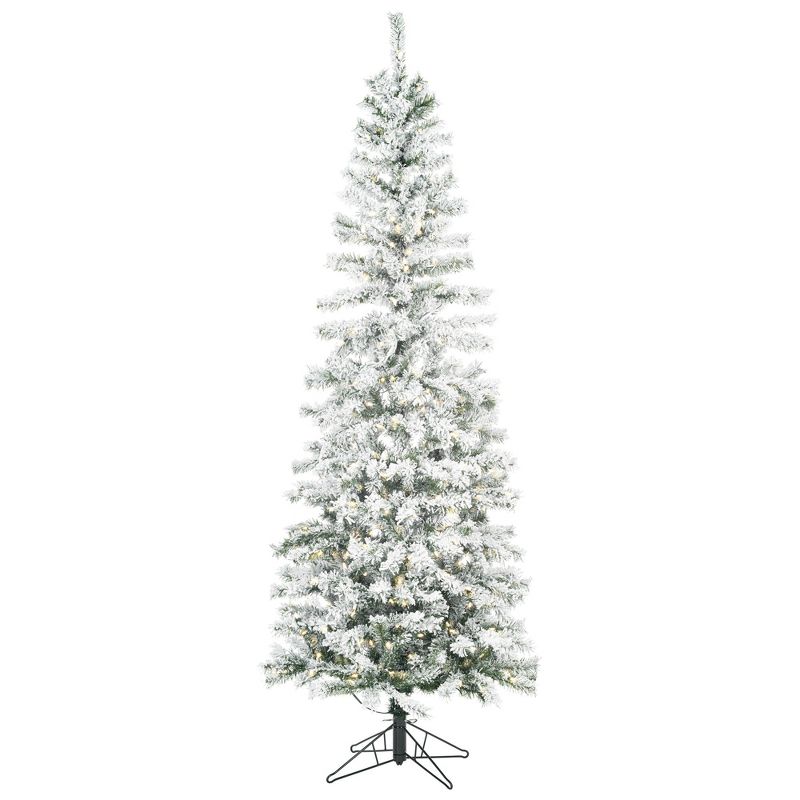 Vickerman Flocked Pacific Pencil Pine Artificial Christmas Tree, 1 of 6