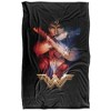 Kids' Wonder Woman Arms Crossed Silky Touch Blanket White 36X58 - 2 of 4