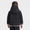 Toddler Boys' Varsity Striped Heavyweight Puffer Jacket - Cat & Jack™ Black - 2 of 3