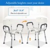 Adjustable Shower Chair Seat with Back and Padded Arms, Slip-Resistant Bath Safety Chair for Elderly, Handicap, Disabled, Beige - 3 of 4