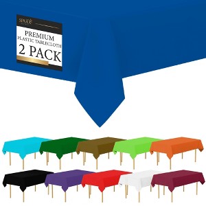 Plastic Tablecloth Disposable, Tablecloths for Rectangle Tables 54 inch. x 108 inch. Fits Tables Up to 8 Feet, Table Cloth for Party - SparkSettings - 1 of 4