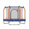 Belatt 55" Kids Indoor/Outdoor Trampoline with Safety Net & Basketball Hoop – Blue - 4 of 4