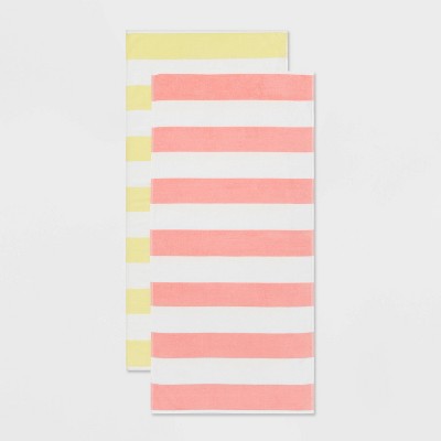 2pk Striped Beach Towel Bundle - Sun Squad™