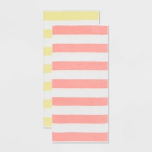 2pk Striped Beach Towel Bundle - Sun Squad™ - 1 of 4