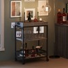 Bar Carts for The Home, Bar Cart, Serving Cart with Wheels, 3 Tier Bar Cart with Wine Rack, Wheel Locks - 3 of 4
