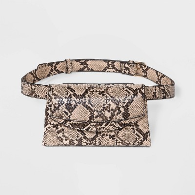 snake print fanny pack