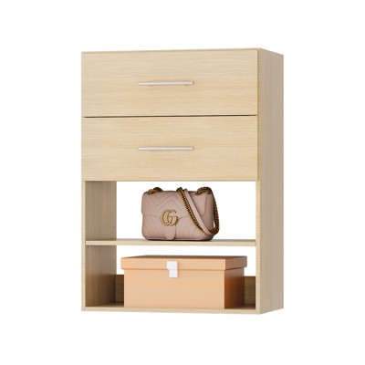 ROOMTEC 2 Drawer Short Tower Closet, Modular Closet System with Drawers,  Customizable Clothes Storage for Bedroom or Walk-in Closet
