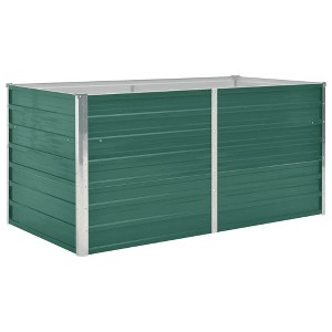 vidaXL Garden Raised Bed Galvanised Steel, Rectangular Garden Planter for Flowers and Planters, Raised Bed, Weather-Resistant, Green, 63"x31.5"x30.3" - 1 of 4