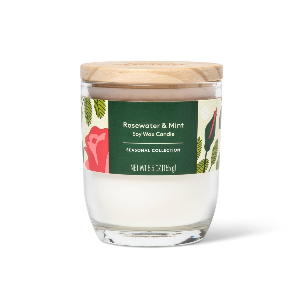 Flame Candle - Rosewater & Mint - 5.5oz - Everspring™