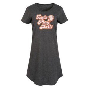 Women's - Instant Message - Lets Play Ball Graphic T-shirt Dress - 1 of 4