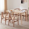 Kumasinova 17.7" Wishbone Dining Chair Set of 2,Mid-Century Modern Kitchen Chairs,Solid Wood Accent Armless Chairs for Kitchen&Dining Room - 4 of 4