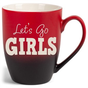 100 North Red and Black Two Toned Ombre, 10 Ounce, Comfortably Fits Your Hands, Ceramic Tea Coffee Cup Mug, Let's Go Girls - 1 of 1