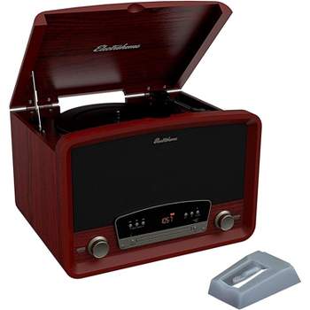 Electrohome Kingston Vintage Vinyl Record Player Stereo System with 2 Bonus Replacement Needles - Cherry