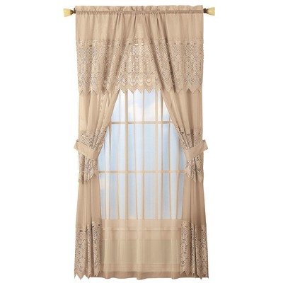 Collections Etc Sheer Lace Curtain and Valance Set