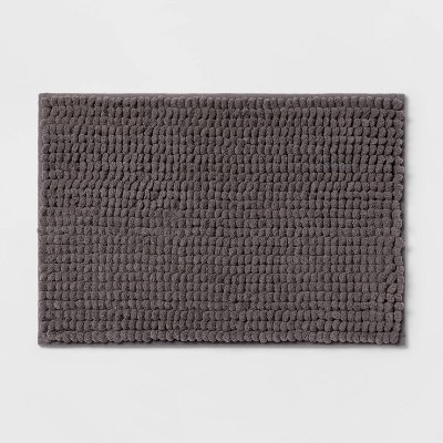 Gorilla Grip Shaggy Chenille Bath Rug Contoured Mat for Toilet Base - Gray  Beige