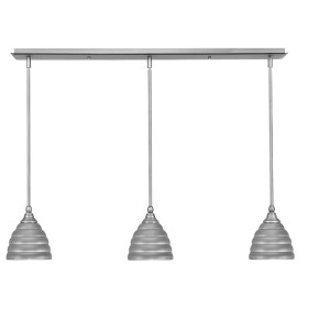 Toltec Lighting Any 3 - Light Chandelier in  Brushed Nickel with 7" Brushed Nickel Beehive Metal Shade Shade - 1 of 1