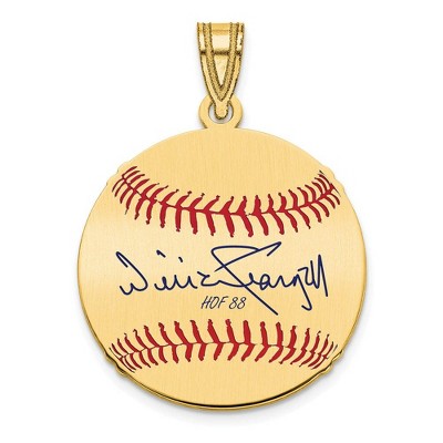 Black Bow Jewelry 14K Gold Plated Willie Stargell Signature SM Enamel Baseball Pendant