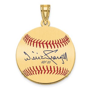 Black Bow Jewelry 14K Gold Plated Willie Stargell Signature SM Enamel Baseball Pendant - 1 of 4