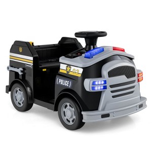 Costway 12V Kids Ride on Fire Truck Toddler Fire Toy Car with Shovel & Wrench Black/Green/Red - 1 of 4
