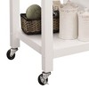 NicBex Mobile Kitchen Island Cart Multifunctional Kitchen Carts on Wheels with Storage with 1 Cabinet Door and 2 Open Shelves for Kitchen, White - 3 of 4