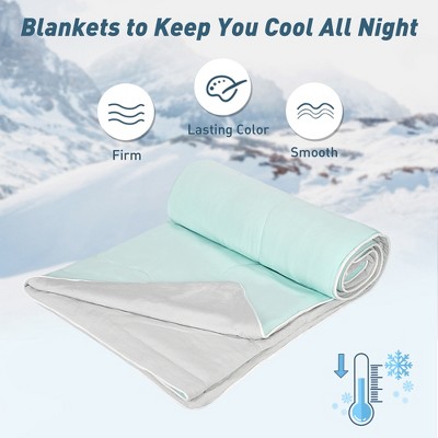 Aqua Reversible Cooling Blanket, Lightweight Summer Comforter, 50x60 inches