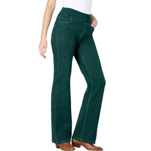 Woman Within Plus Size Tall Flex-Fit Pull-On Bootcut Denim Jean - 1 of 4
