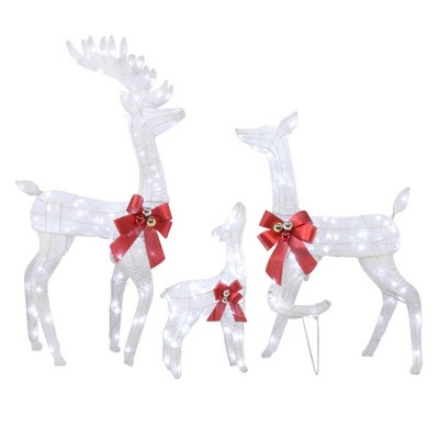 GlasFlength Decorative Objects Elk Deer Sled Decoration Christmas Deer Outdoor Yard Decoration Courtyard Elk Decoration, White, 47.24"*23.62"*7.87"